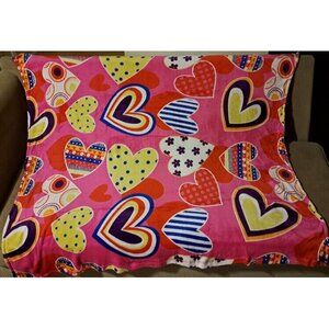 New Rose Pink Valentine's Day Hearts Plush Fleece Throw GIFT Blanket Heart Love